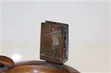 Heintz Sterling Silver on Bronze Cigar Ashtray with Match Holder - Great Condition