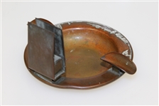 Heintz Sterling Silver on Bronze Cigar Ashtray with Match Holder - Great Condition