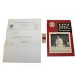 Lloyd Mangrum Estate Items: Personal Lighter, USGA to Mangrum Letter, & 1952 USGA Journal