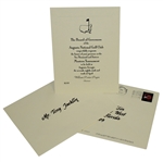 Tony Jacklins Personal 2016 Masters Tournament Invitation with Envelopes COA