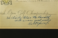 Bobby Jones Signed (10) 1930 Currier & Ives St. Andrews to HOFer Charles Blair MacDonald -  FULL JSA #Z51466