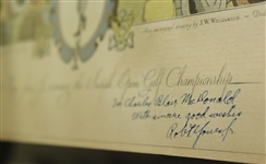 Bobby Jones Signed (10) 1930 Currier & Ives St. Andrews to HOFer Charles Blair MacDonald -  FULL JSA #Z51466