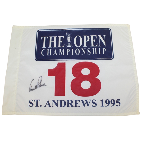 Arnold Palmer Signed 1995 Open Championship at St. Andrews Flag JSA ALOA