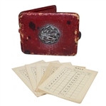Vintage Leather Scorecard Holder with 5 Blank Scorecards