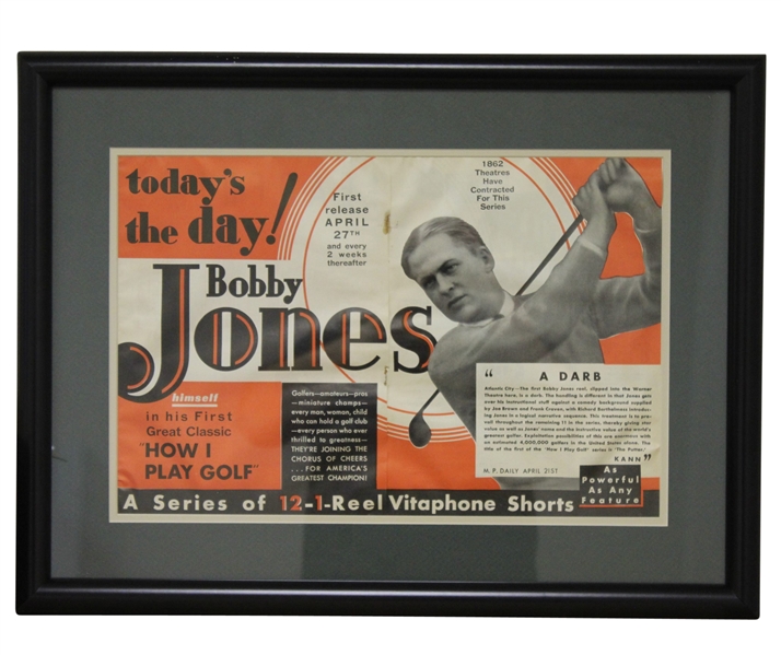 Bobby Jones How I Play Golf Todays the Day Release Promo Ad - Framed