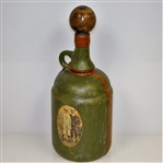 Vintage Fausto Conturi Italian Leather Wrapped Golf Themed Jug Decanter with Stopper