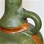 Vintage Fausto Conturi Italian Leather Wrapped Golf Themed Jug Decanter with Stopper