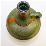 Vintage Fausto Conturi Italian Leather Wrapped Golf Themed Jug Decanter with Stopper