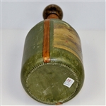 Vintage Fausto Conturi Italian Leather Wrapped Golf Themed Jug Decanter with Stopper