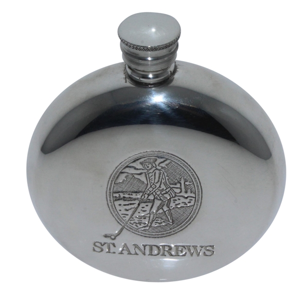 St. Andrews Scotland Pewter Hip Flask 