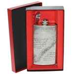 St. Andrews The Old Course Pewter Flask with Course Layout - Good Condition with Funnel & Box
