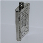 St. Andrews 'The Old Course' Pewter Flask with Course Layout - Good Condition with Funnel & Box