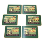 Six Classic St. Andrews Unused National Railway Poster Advertising Coasters with Box