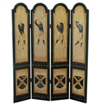 Classic Large Wooden Golf Themed Room Divider - 4 Panels - 6ft Tall!