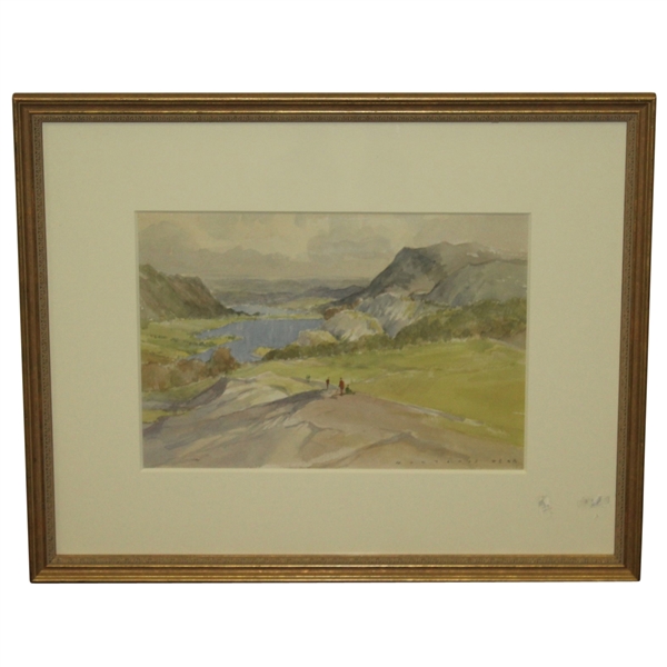 From the Ladies View Near Killarney - Ireland Original Watercolor by Montague Webb - Framed
