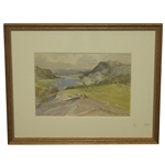 From the Ladies View Near Killarney - Ireland Original Watercolor by Montague Webb - Framed