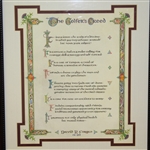 'The Golfer's Creed' Display by David Forgan - One of a Kind Presentation - Framed