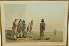 Circa 1885 'Knurr & Spell' Engraving by E. Kaufman from Original Circa 1814 By George Walker Del - Framed