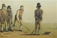 Circa 1885 'Knurr & Spell' Engraving by E. Kaufman from Original Circa 1814 By George Walker Del - Framed