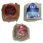 Silver King HV, Spalding Needled Top-Flite, and Miller & Taylor Original Wrapped Golf Balls