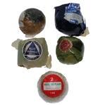 Ben Hogan, Blue Triangle, Spalding Needled, Dunlop Maxfli, & Made in England Original Wrapped Golf Balls