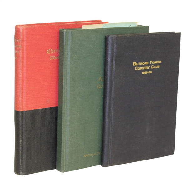 1930 Biltmore Forest CC, 1968 The Arcola CC, & 1929 Chevy Chase Club Books - Roth Collection