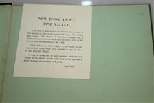1963 Short History of Pine Valley Book - 1st Edition - With Slipcover - Roth Collection