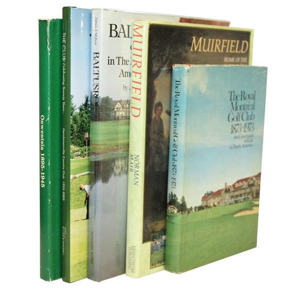 Five History of Golf Clubs Books - Muirfield, Baltusrol, Onwentsia, Hendersonville, & Royal Montreal - Roth Collection