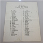1983, 1984, & 1985 Masters Tournament Par-3 Contest Pairing Sheets - Roth Collection