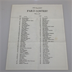 1983, 1984, & 1985 Masters Tournament Par-3 Contest Pairing Sheets - Roth Collection
