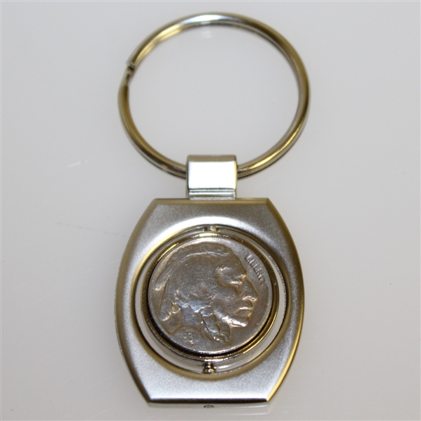 Bobby Jones Commemorative Buffalo Nickel Keychain - In life, as in golf, we play the ball as it lies 