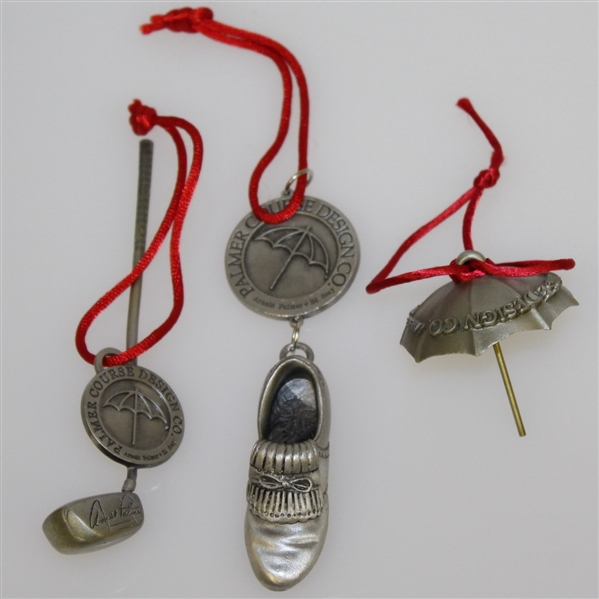 Arnold Palmer Course Design Ornaments - Golf Shoe, Golf Club, & Umbrella