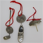 Arnold Palmer Course Design Ornaments - Golf Shoe, Golf Club, & Umbrella