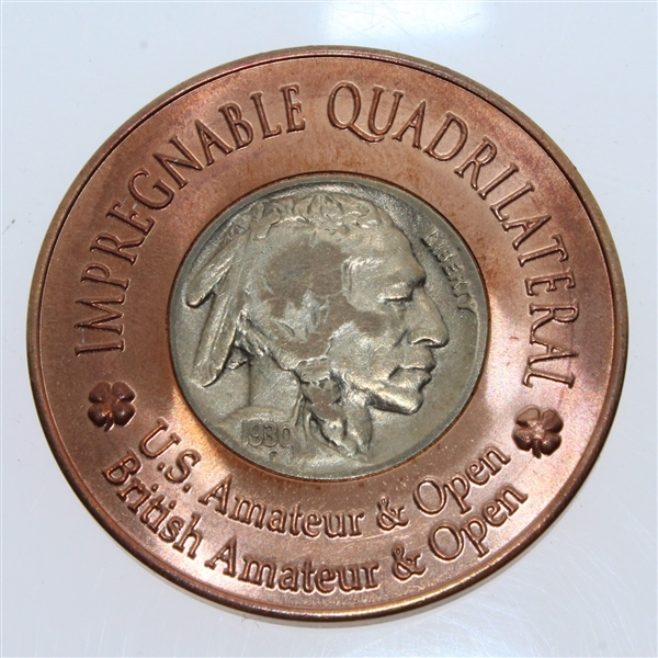 Bobby Jones 1930 Impregnable Quadrilateral Commemorative Copper Ball Marker