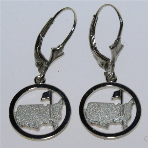 Augusta National Sterling Silver Map/Flag Earrings