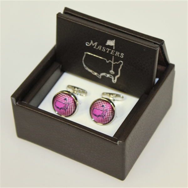 Masters Undated Pink Tie Silk Cuff Links in Original Box