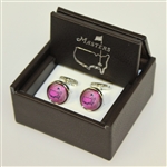 Masters Undated Pink Tie Silk Cuff Links in Original Box
