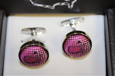 Masters Undated Pink Tie Silk Cuff Links in Original Box