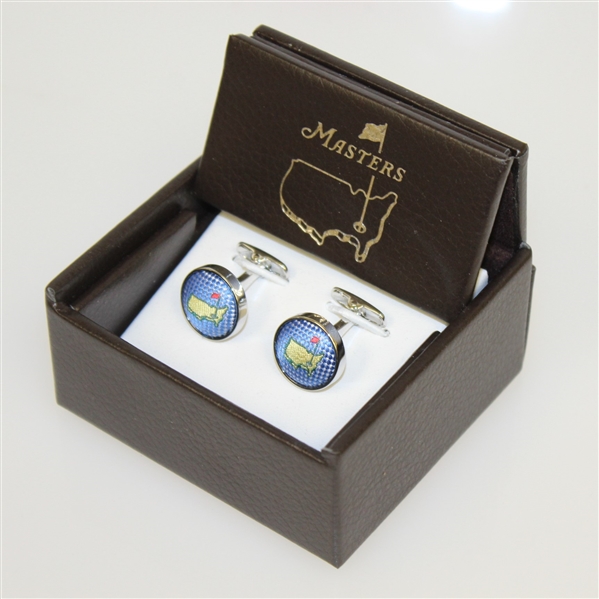 Masters Undated Carolina Lt. Blue Silk Cuff Links in Original Box