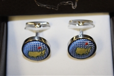 Masters Undated Carolina Lt. Blue Silk Cuff Links in Original Box