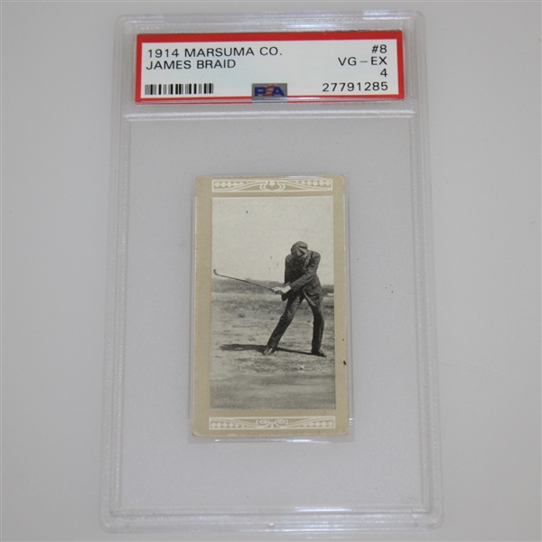 1914 James Braid Marsuma Co. Cigarette Golf Card #8 - PSA#27791285