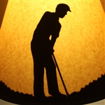 Golfer Themed Lamp with Three Crossed Clubs & Golf Ball Display - Great Presentation 