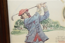 Framed Golf Print - The Feathery - Vintage Golfer Depicted