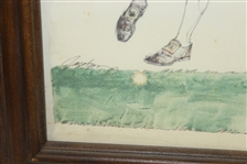 Framed Golf Print - The Feathery - Vintage Golfer Depicted