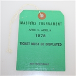 1978 Masters Tournament PGA Member Week Long Pass