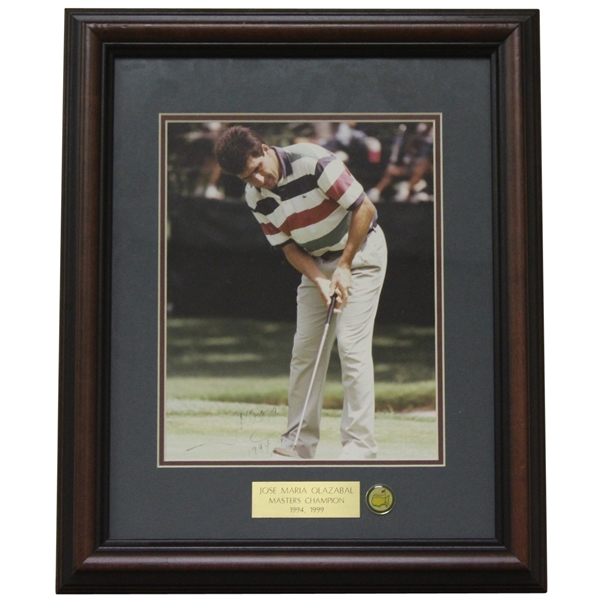 José María Olazábal Signed Masters Shot Display with Notation - Framed JSA ALOA