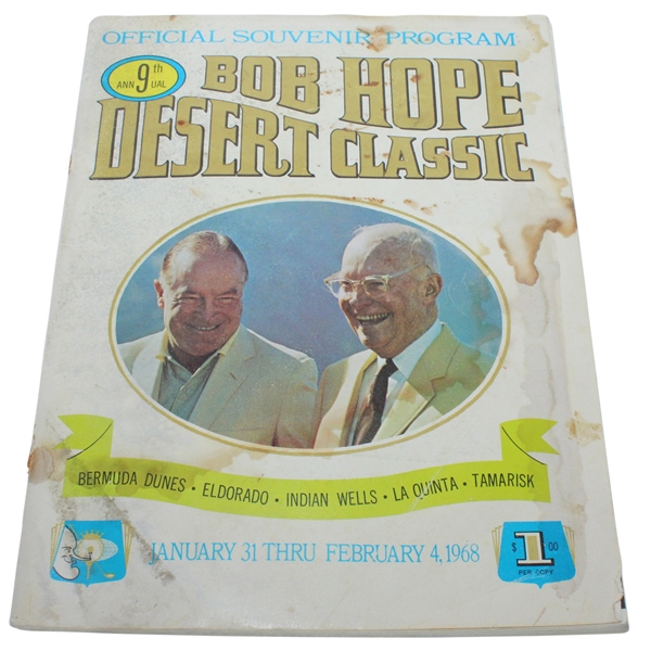 1968 Bob Hope Desert Classic Program - Arnold Palmer Win