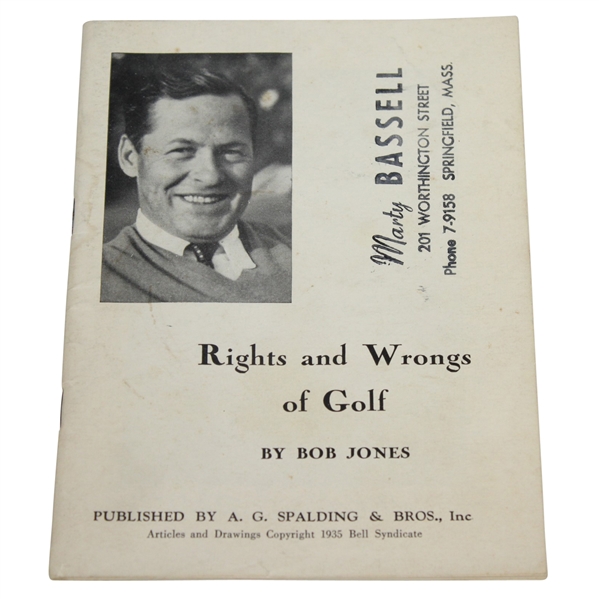 1935 Bobby Jones Rights and Wrongs of Golf Booklet