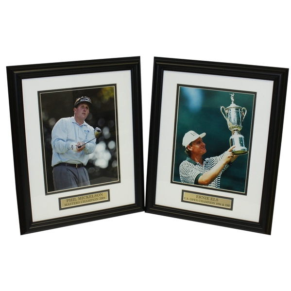 Phil Mickelson (2004 Masters) & Ernie Els (1994 & 1997 US Open) Photos - Framed - Al Kelley Collection