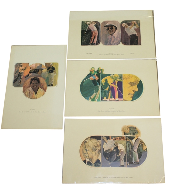1971 Ryder Cup Spitzmiller Prints of Palmer, Nicklaus, Barber, & Trevino - Al Kelley Collection